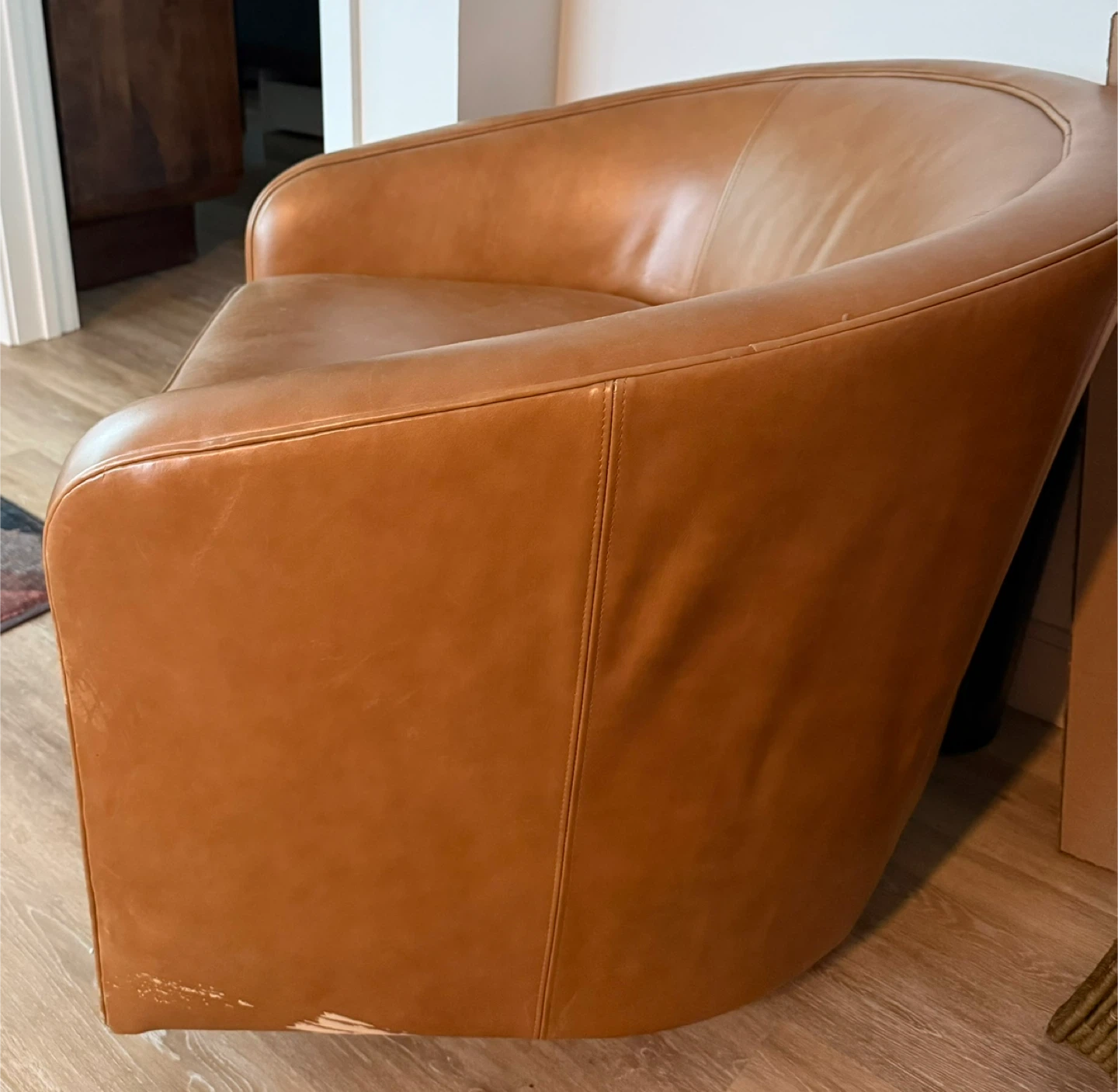 Brown Leather Swivel Armchairs - photo 3