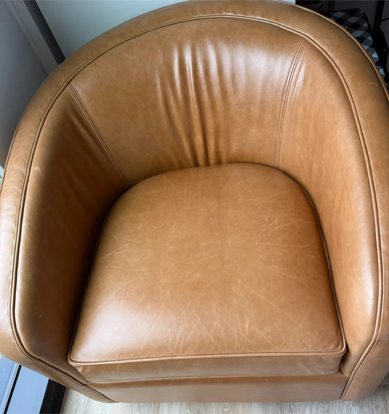 Brown Leather Swivel Armchairs - photo 2