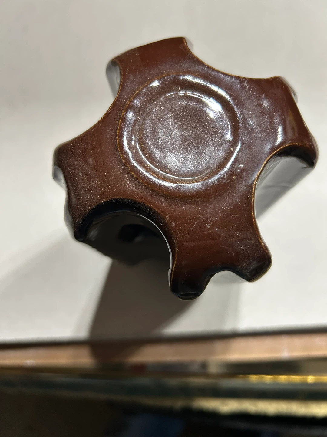 Vintage Brown Ceramic Electrical Insulator - photo 2