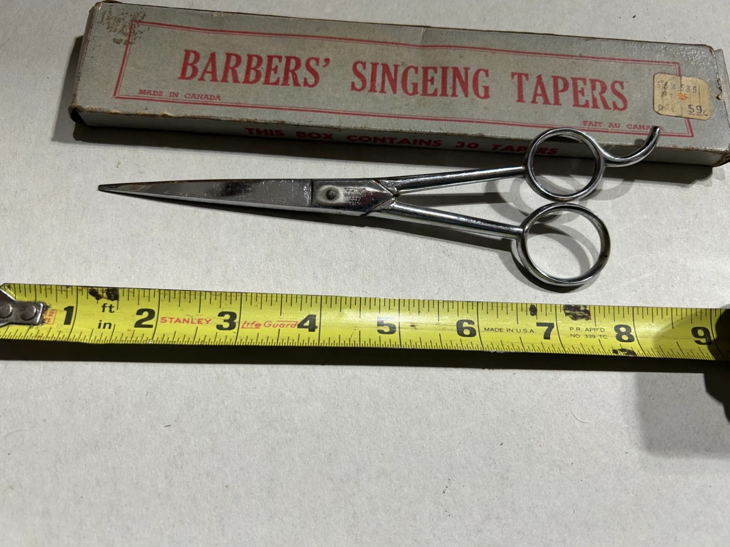 Vintage Barbers Singeing Tapers Scissors
