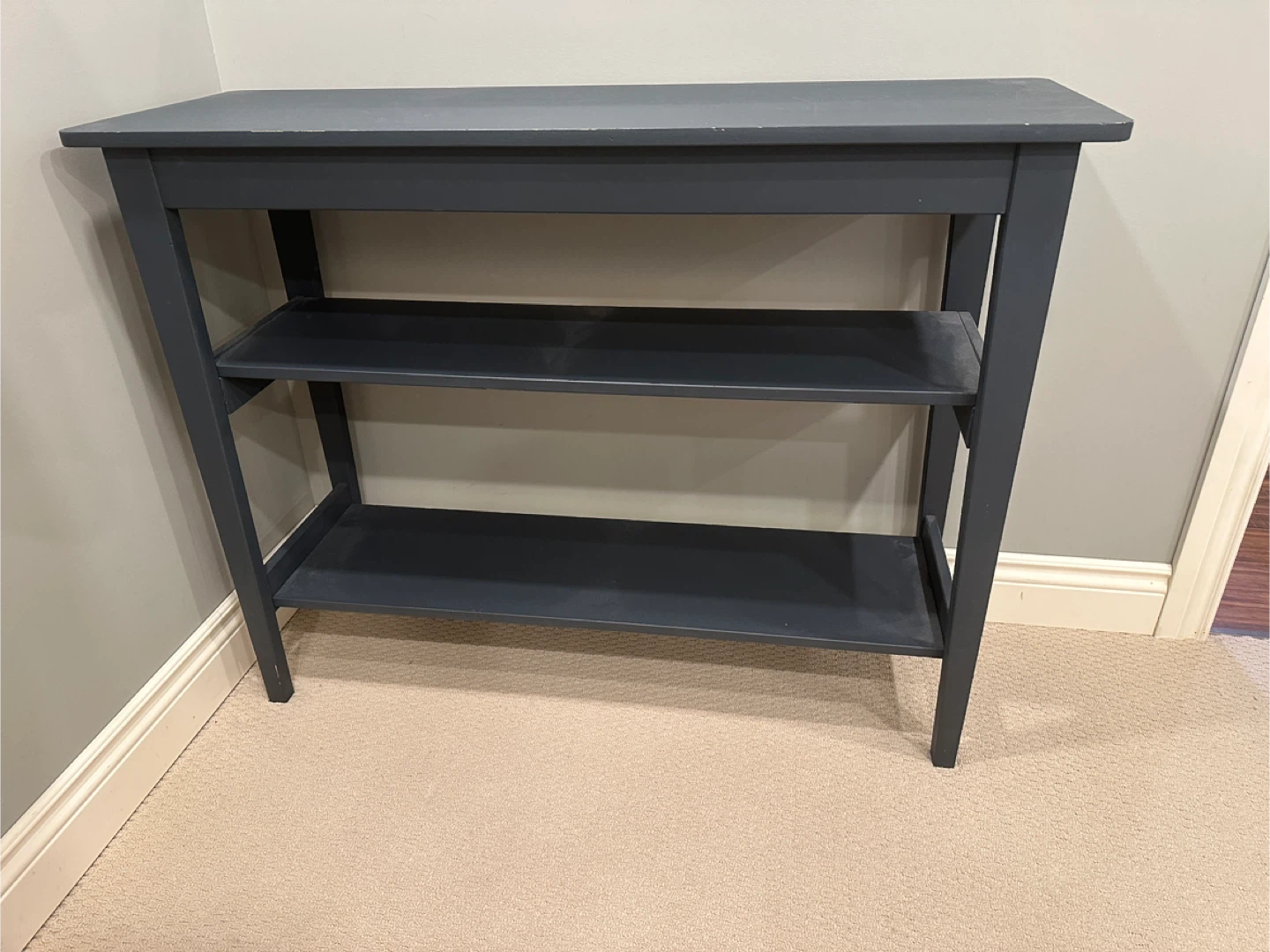 Dark Grey Console Table with 2 Shelves