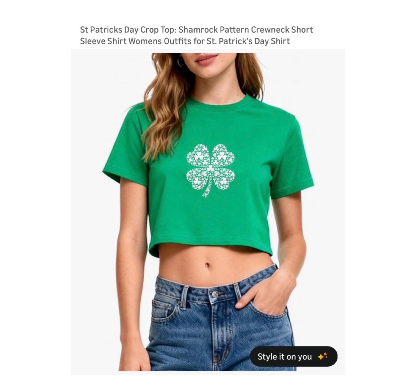 Brand new Size L St Patricks Day Crop Top