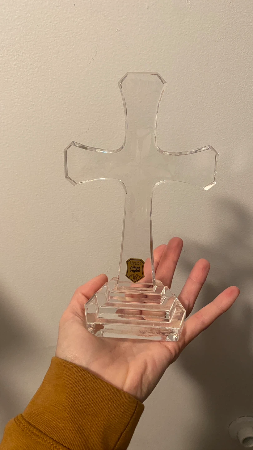 Vintage Crystal lead 8 inch cross - photo 2
