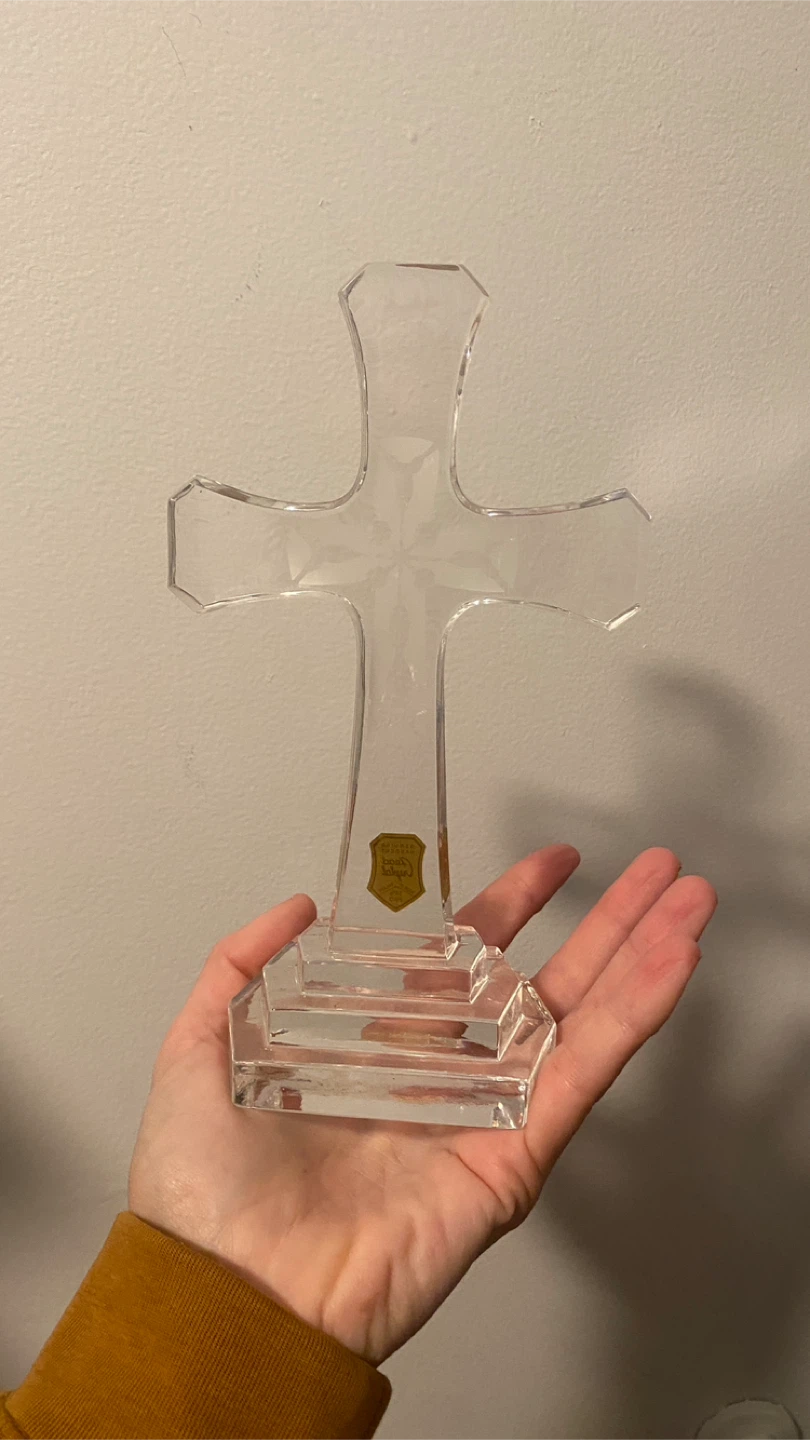 Vintage Crystal lead 8 inch cross - photo 3