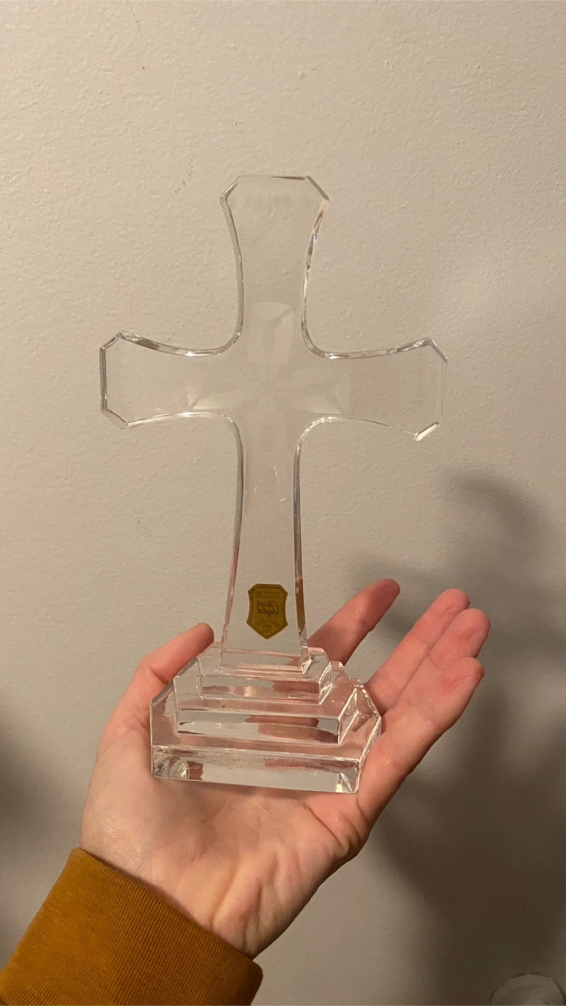 Vintage Crystal lead 8 inch cross - photo 4