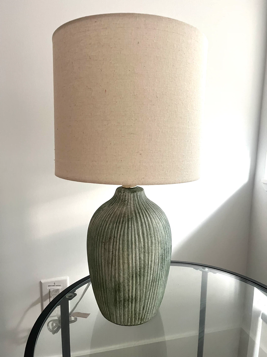 Green Textured Ceramic Table Lamp