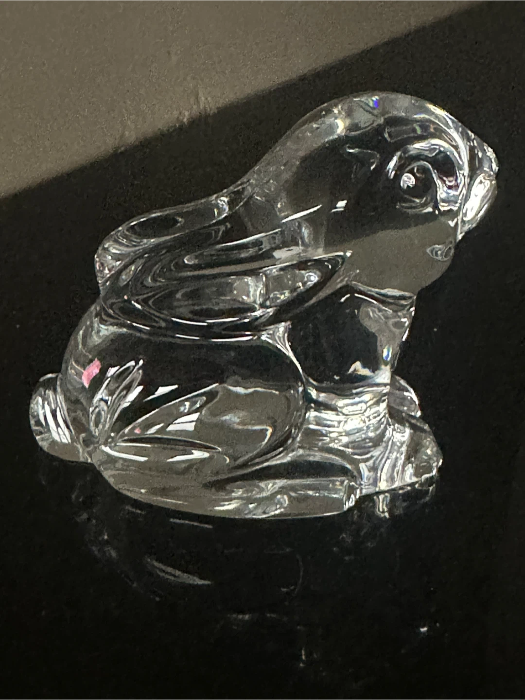 Clear Crystal Glass Sitting Bunny Rabbit Figurine - photo 3