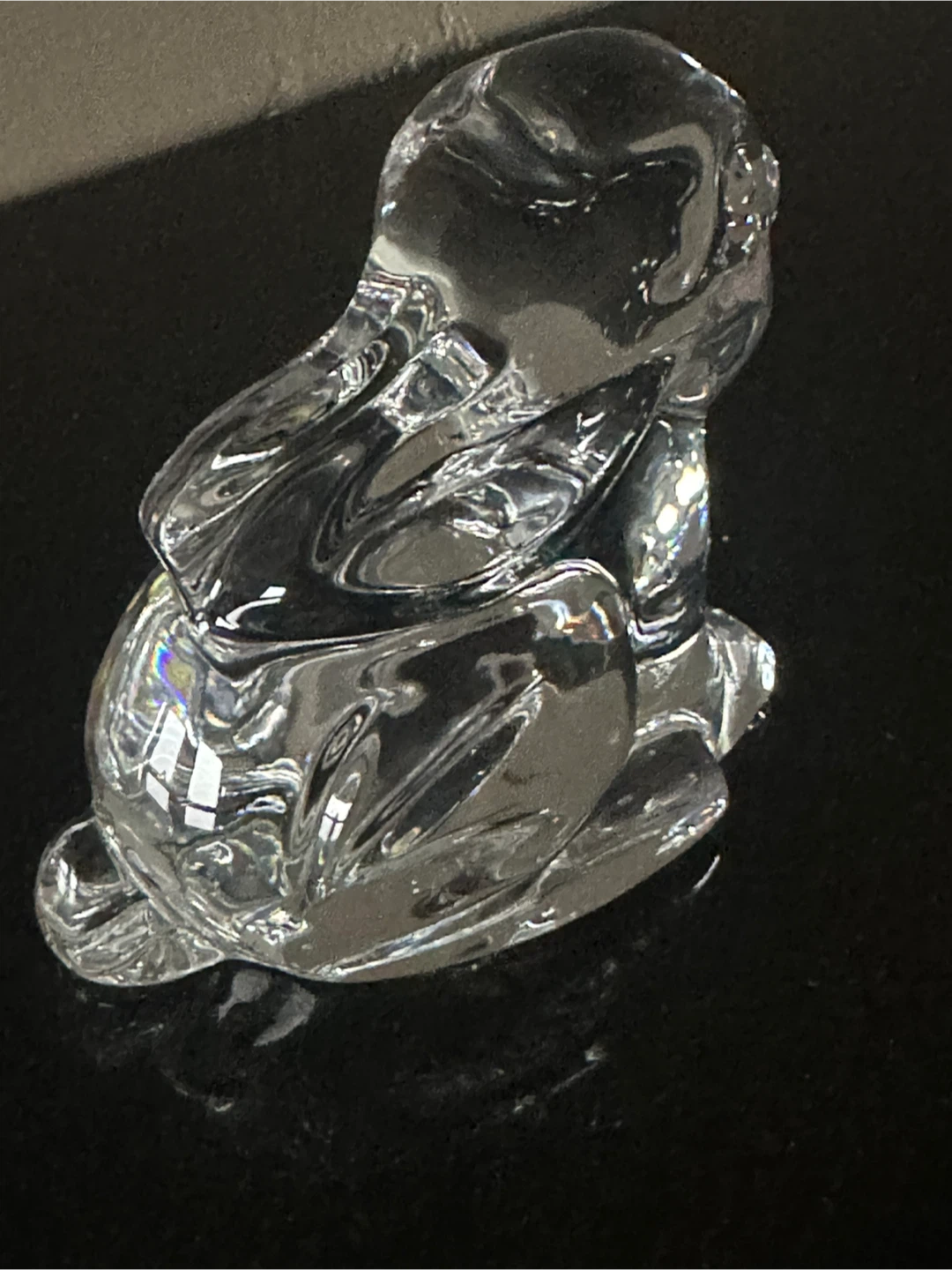 Clear Crystal Glass Sitting Bunny Rabbit Figurine