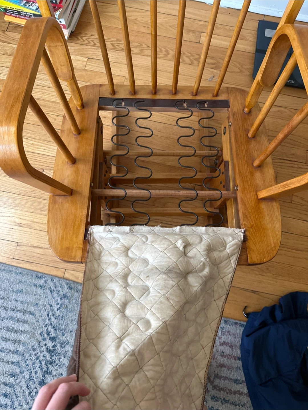 Wooden Glider Rocking Chair with Cushion - photo 4