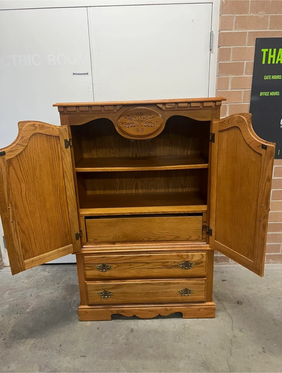 Solid Wood Armoire and Dresser Set - photo 4