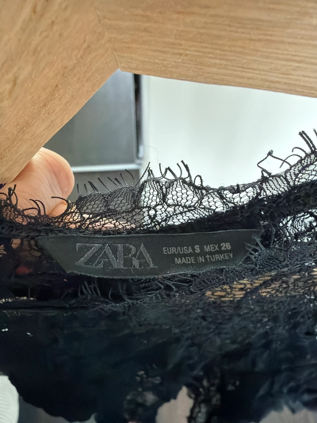 ZARA Black Lace Long Sleeve Top Size S - photo 2