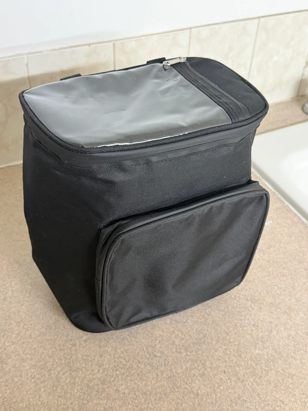 Black Insulated bike cooler Bag with Clear top phone holder - photo 2