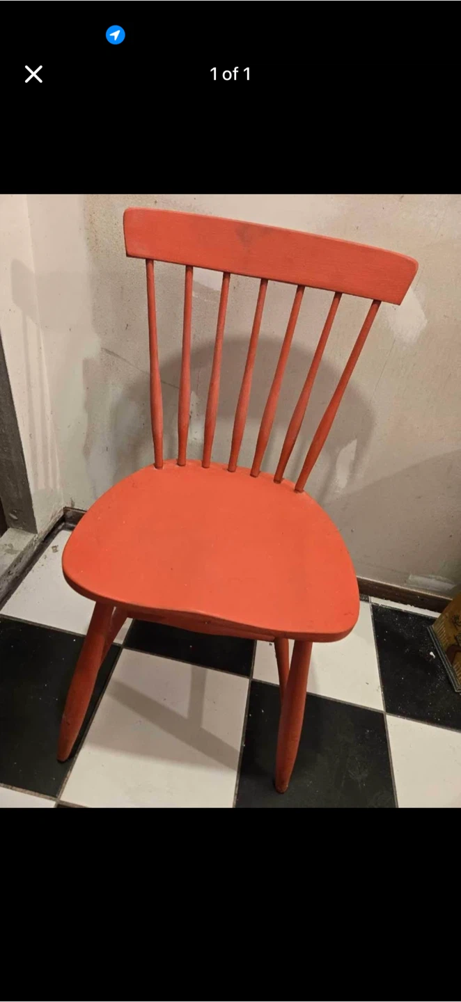 Orange Wooden Spindle Back Chair