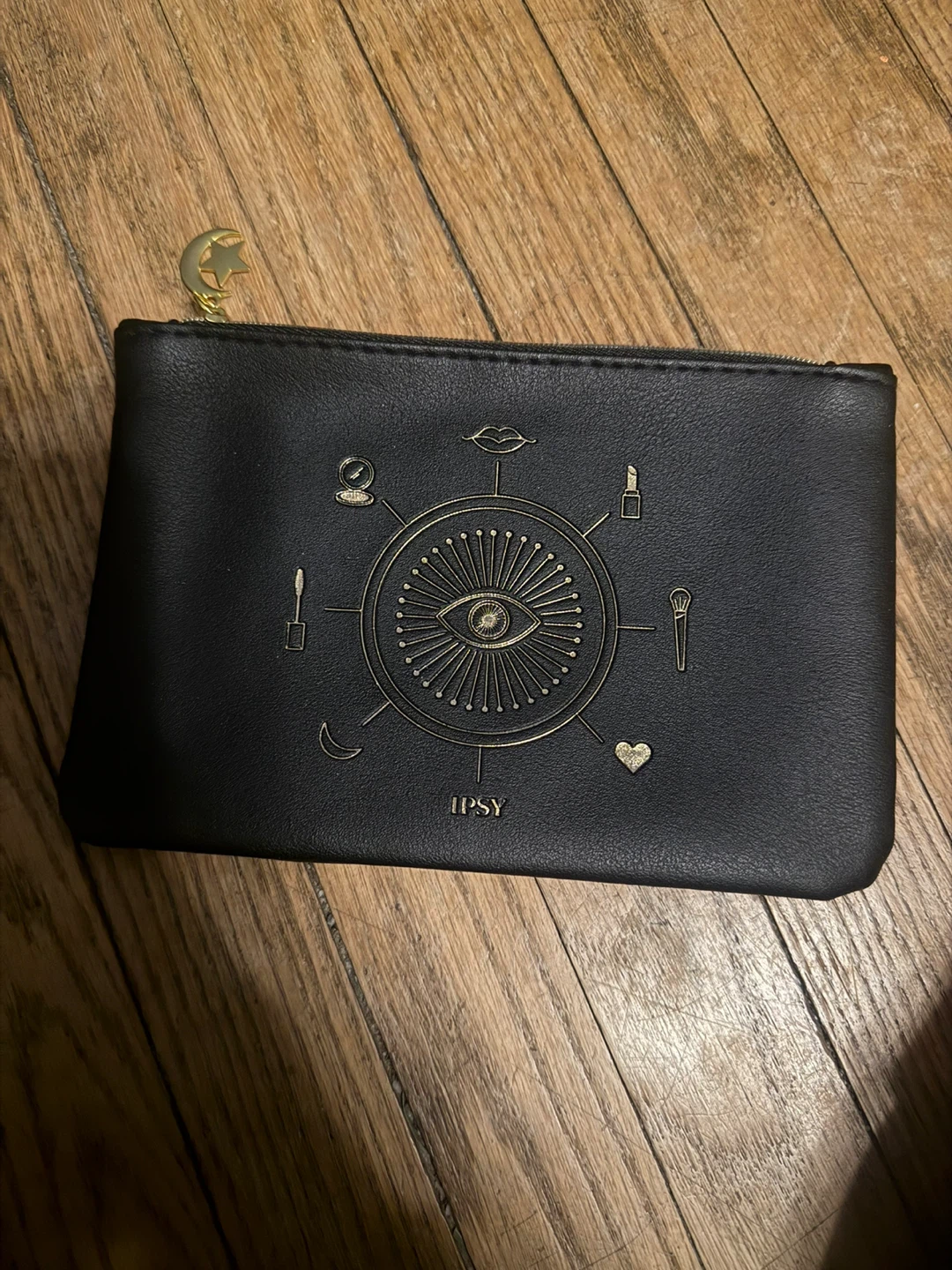 Black Ipsy Makeup Bag with Celestial Design