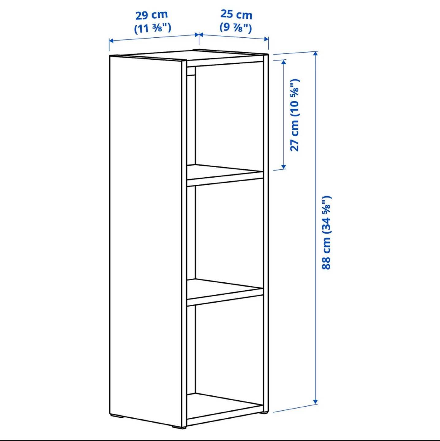Set of 3 White IKEA Bookcases - photo 3
