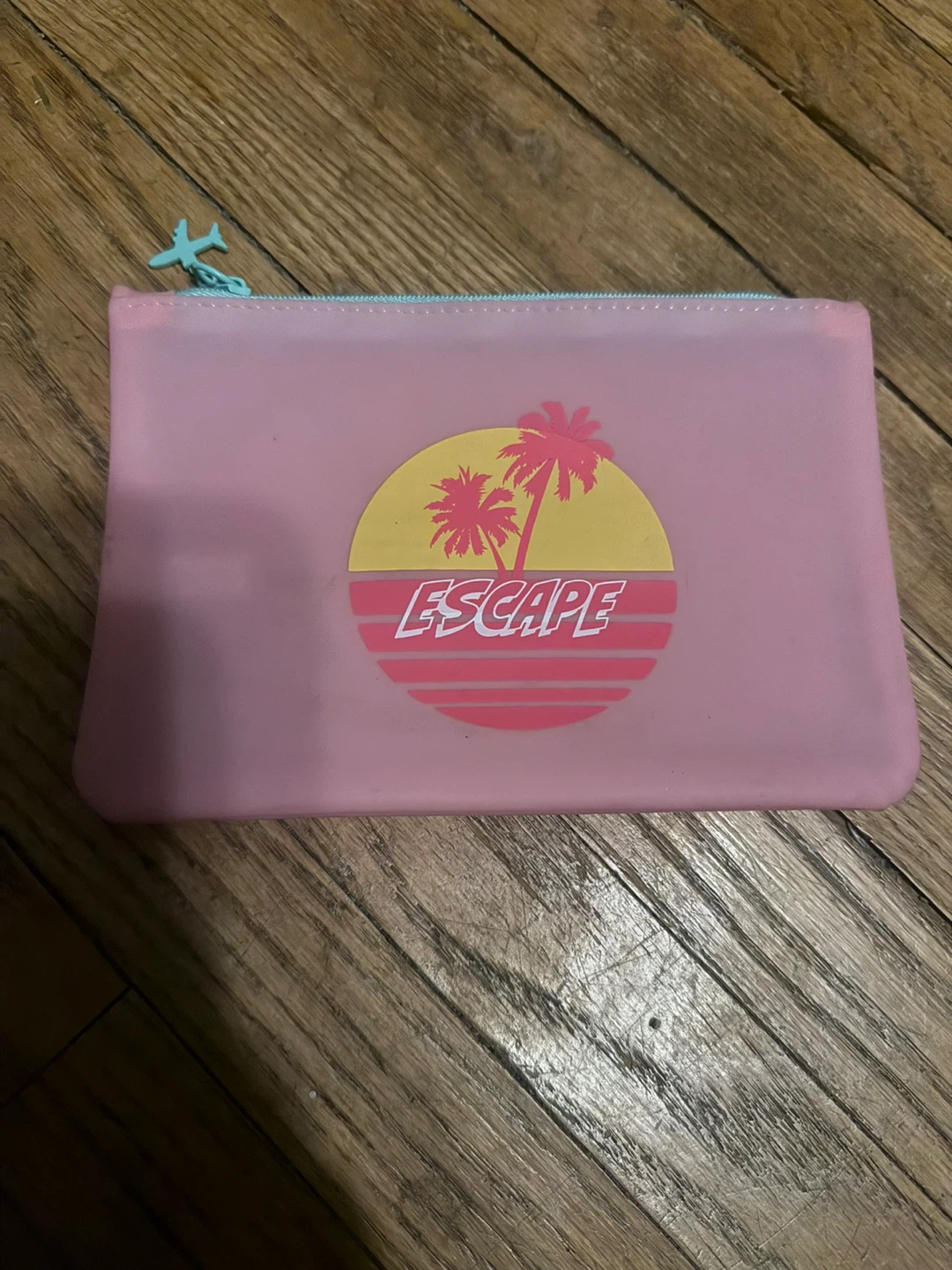 Pink Escape Pouch with Airplane Zipper Pull