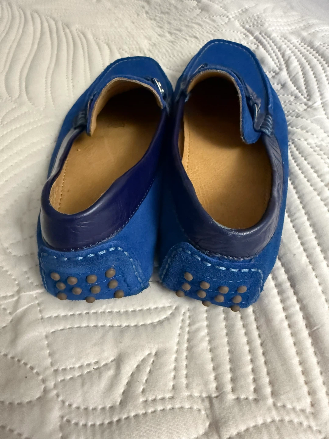 PEDRO Blue Suede Driving Loafers Mens US 9 Moccasin - photo 3