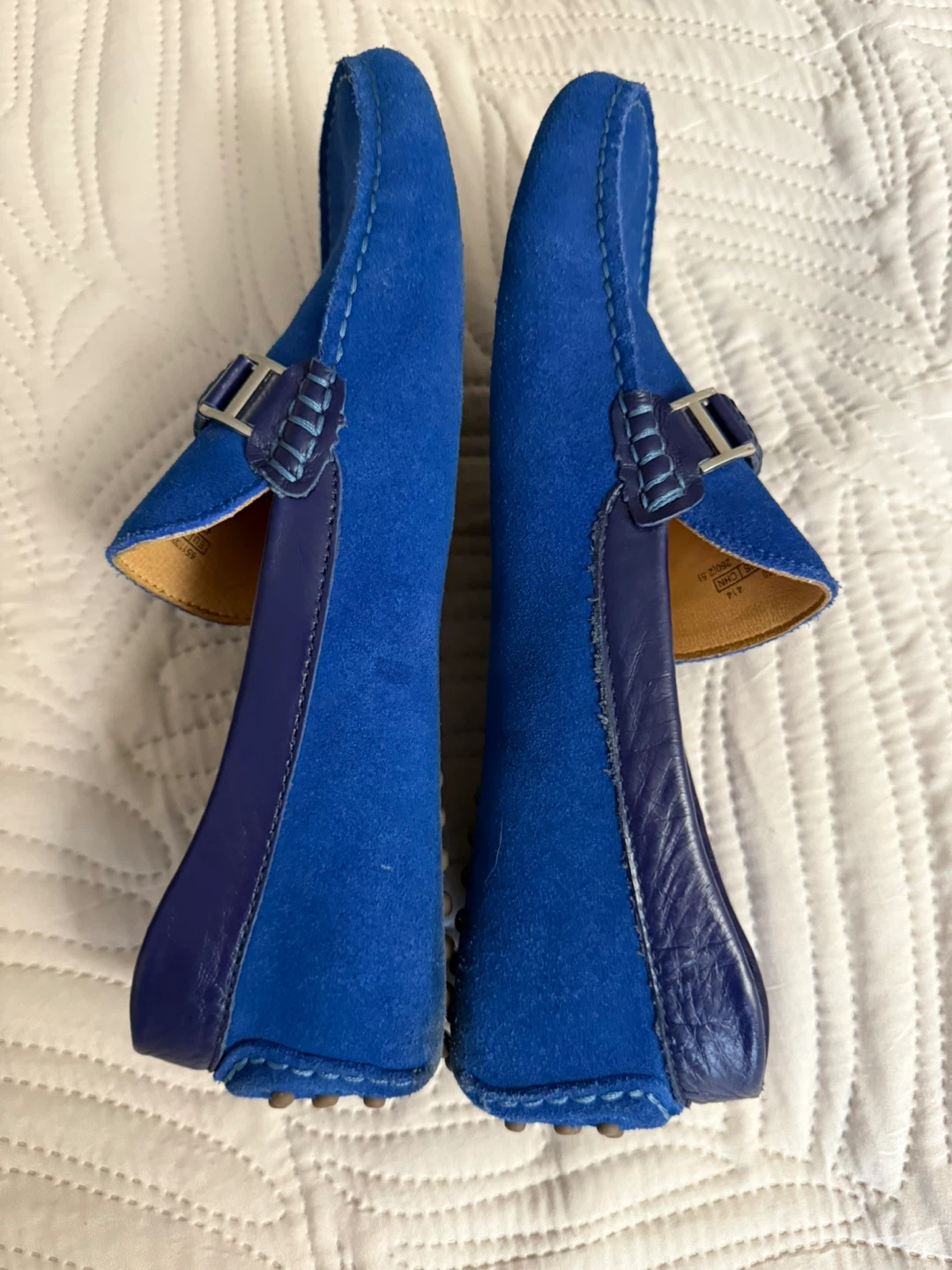 PEDRO Blue Suede Driving Loafers Mens US 9 Moccasin - photo 4