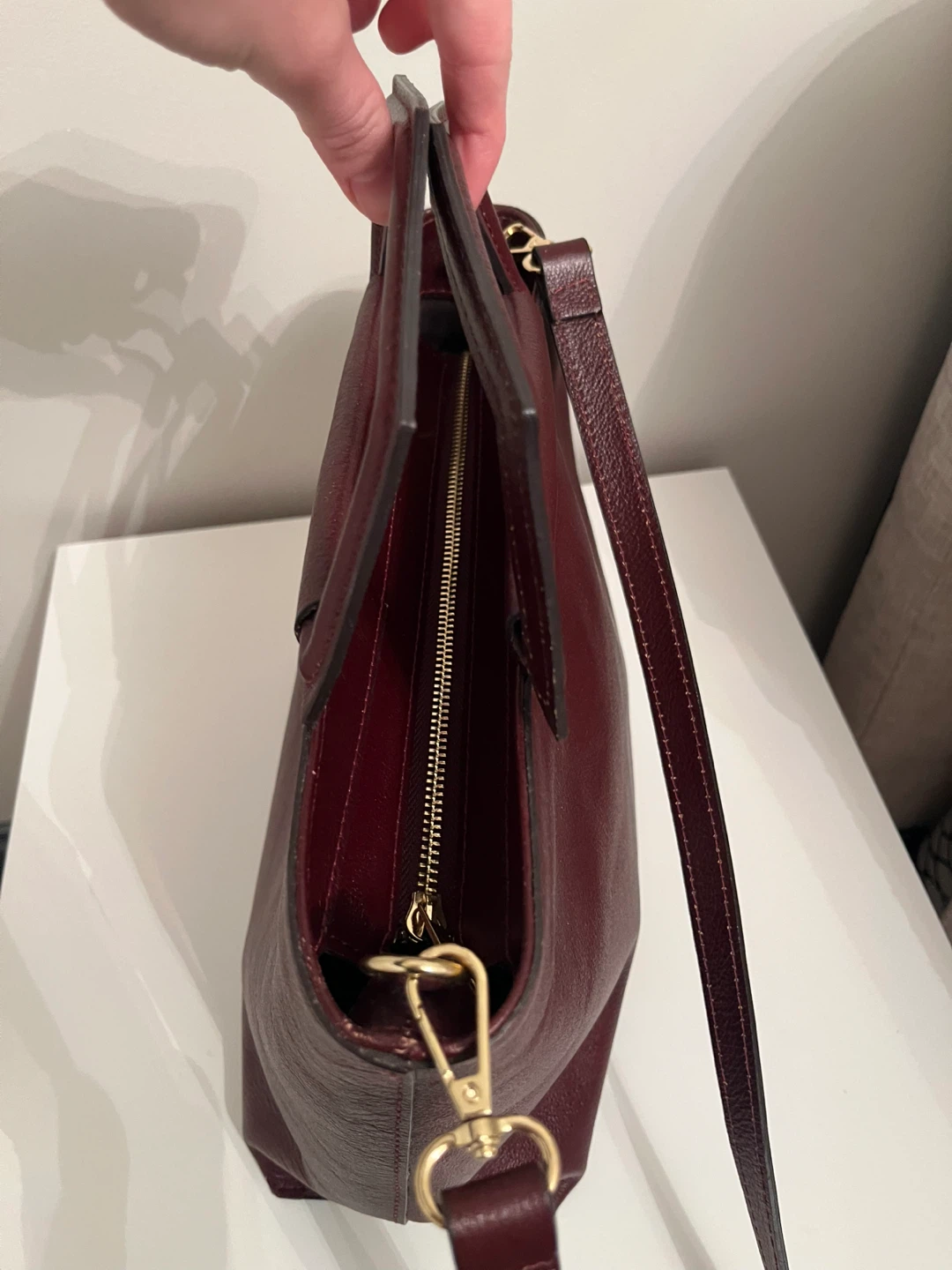 Anna Paola Burgundy Leather Handbag - photo 2