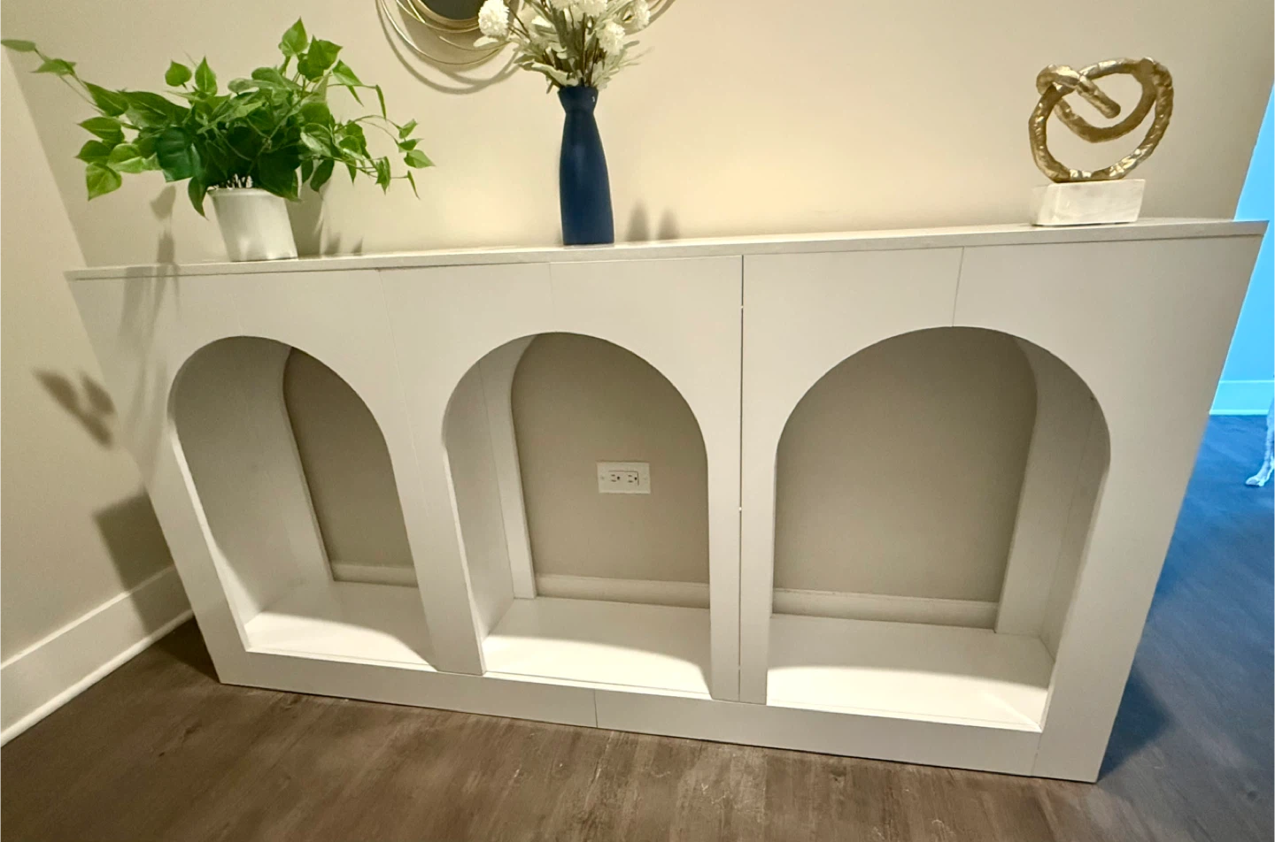 Move out sale!! White Console Table with Three Arched Openings