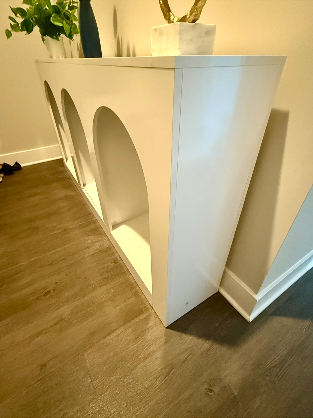 Move out sale!! White Console Table with Three Arched Openings - photo 2