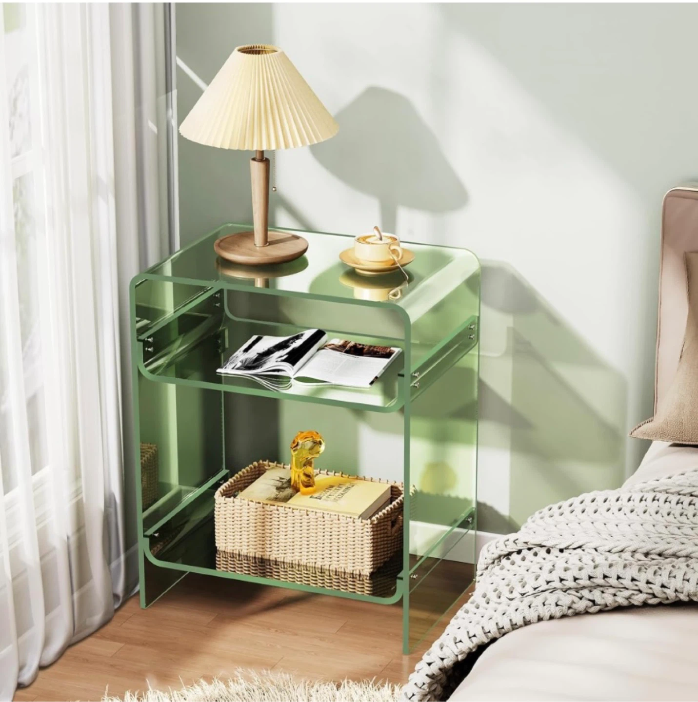Brand New in Box Acrylic Side Table, Green