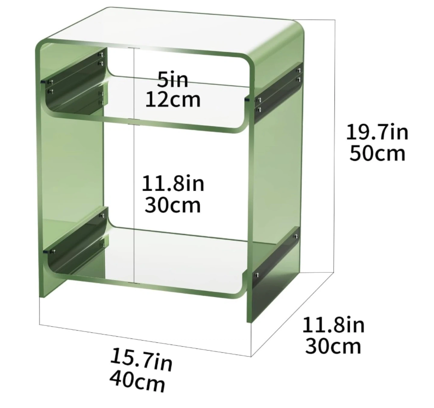 Brand New in Box Acrylic Side Table, Green - photo 3