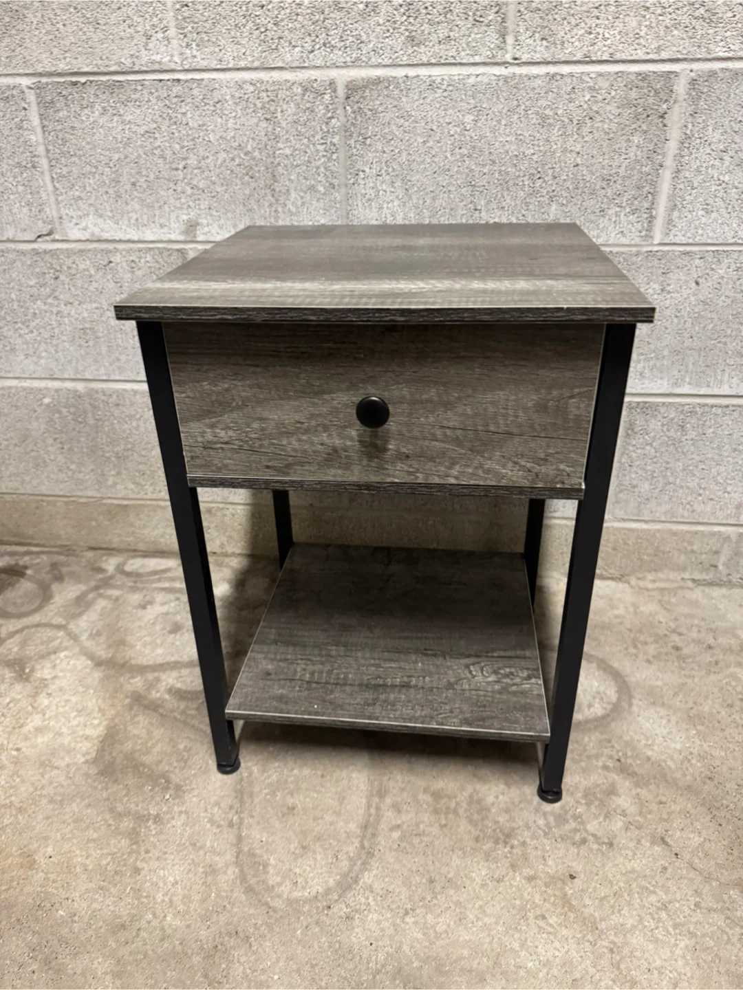 Nightstand with Drawer and Shelf