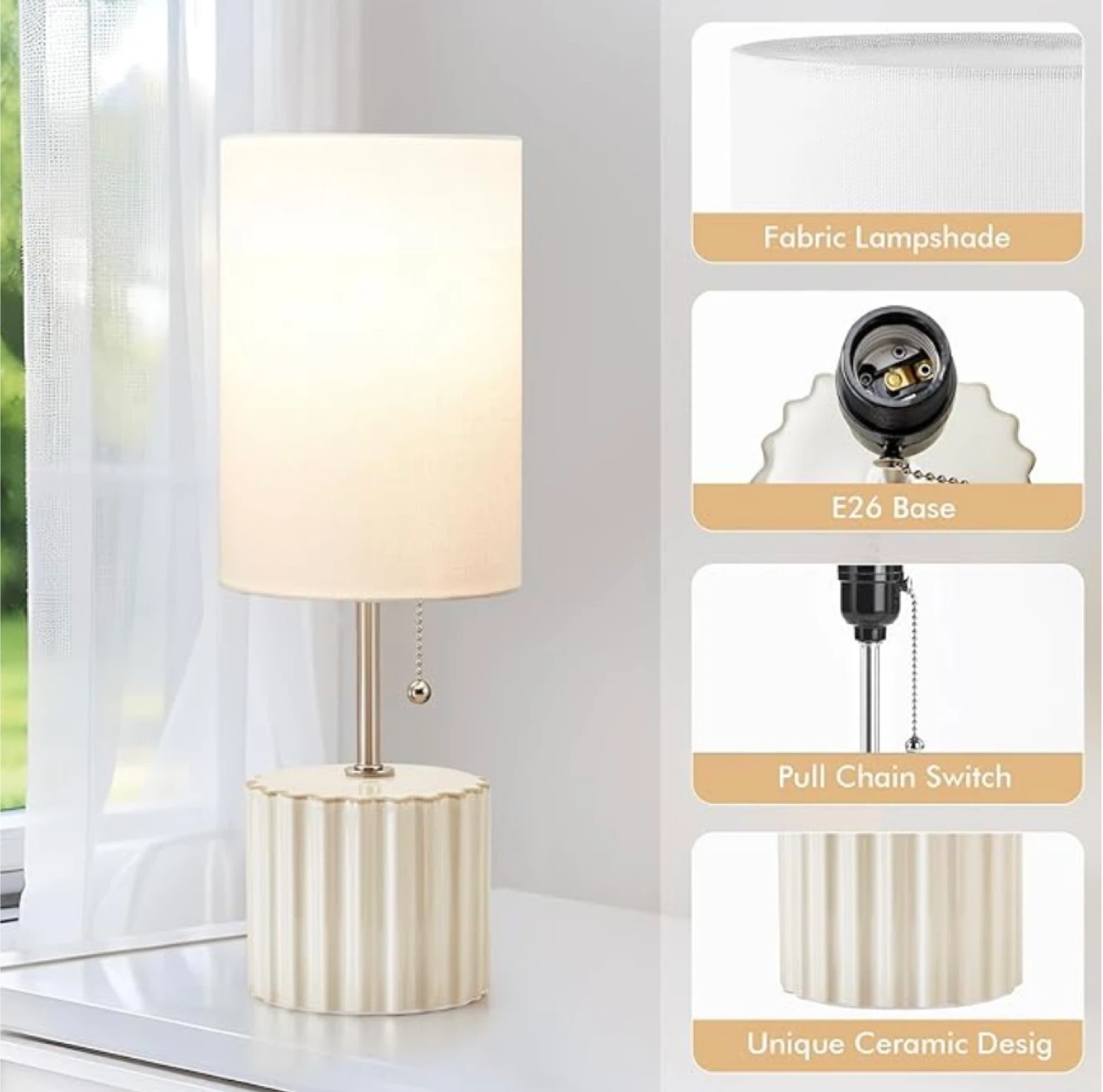 Ceramic Small Table Lamp Set of 2 - photo 2