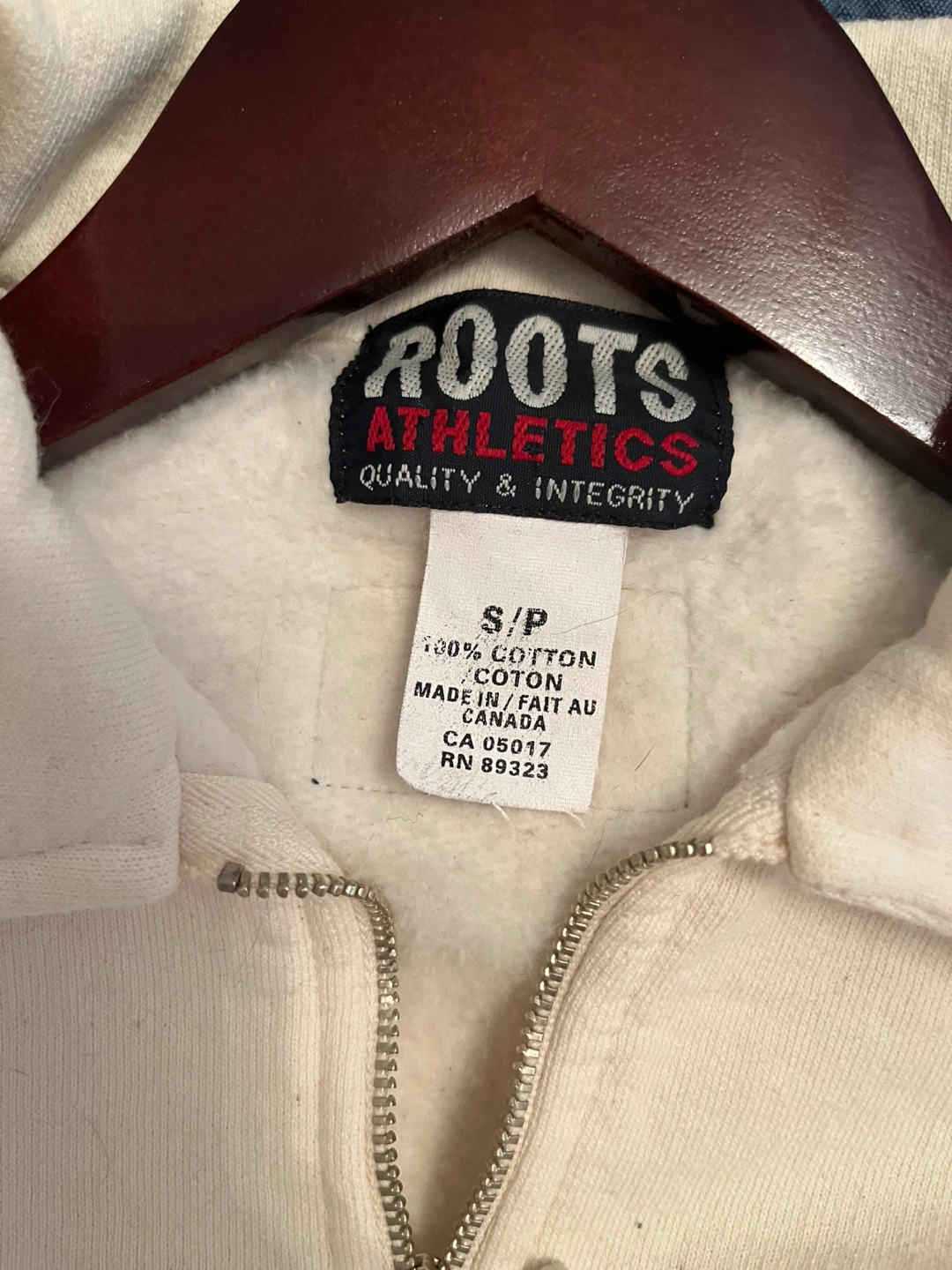 Roots Athletics Vintage 1/4 Zip Sweatshirt - Cream - photo 2