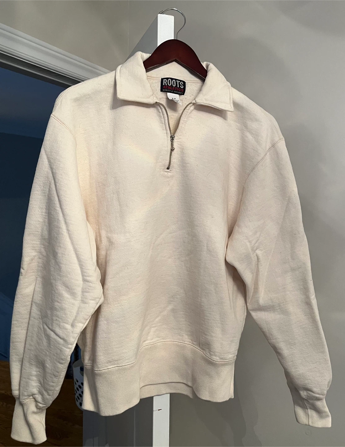 Roots Athletics Vintage 1/4 Zip Sweatshirt - Cream