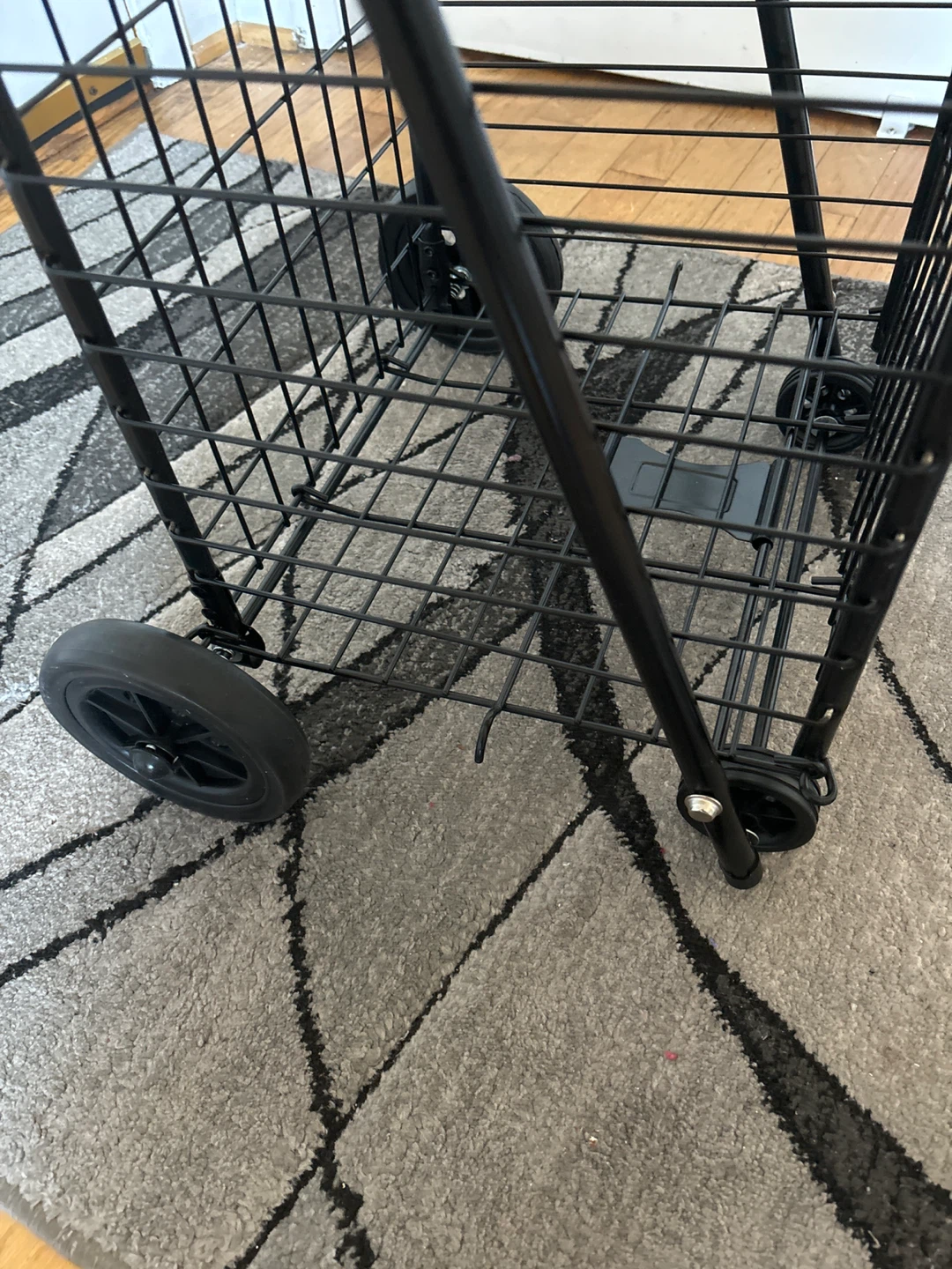Black Metal Rolling Shopping Cart - photo 2