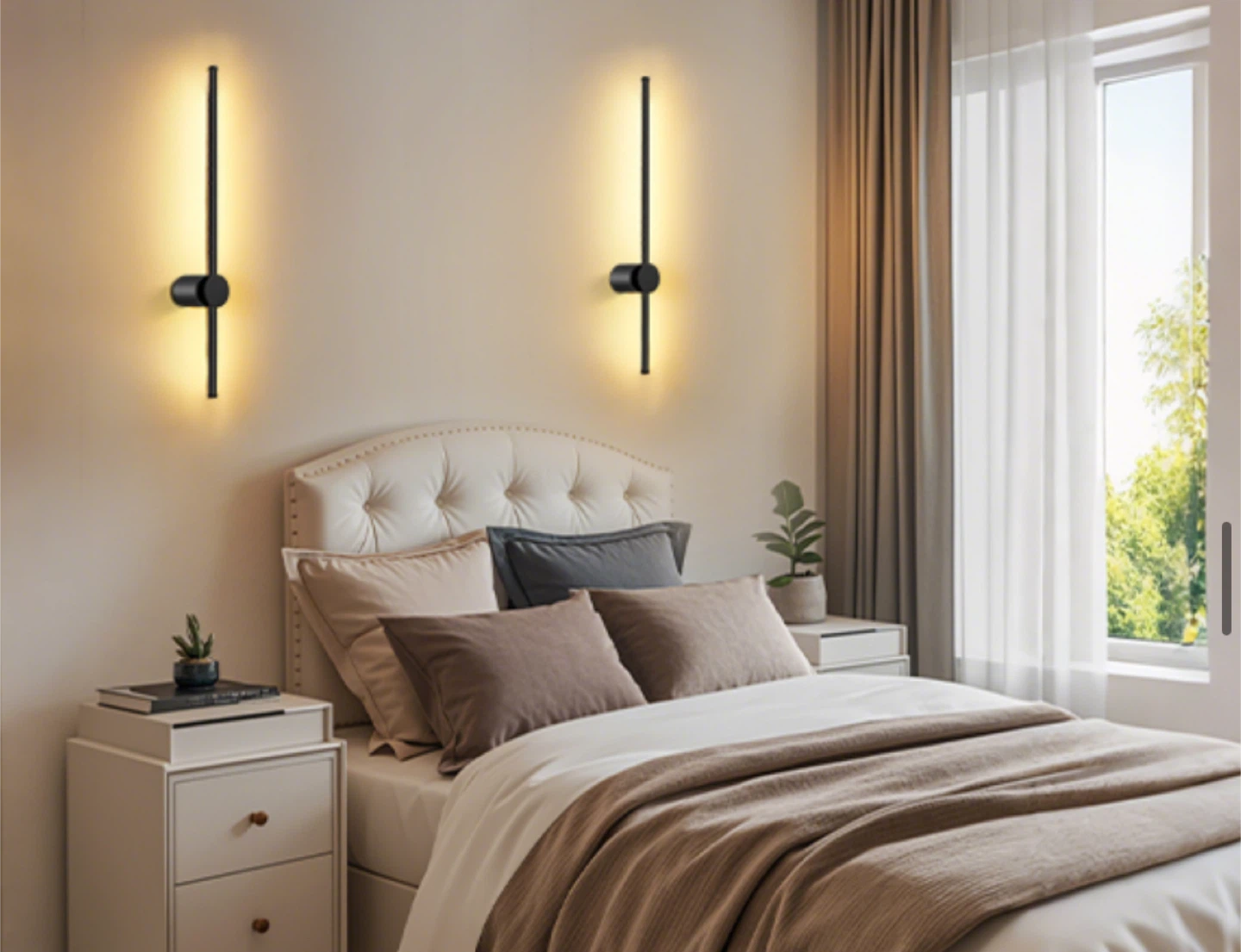 Modern Black LED Wall Sconce Lights - Set of 2 - photo 2