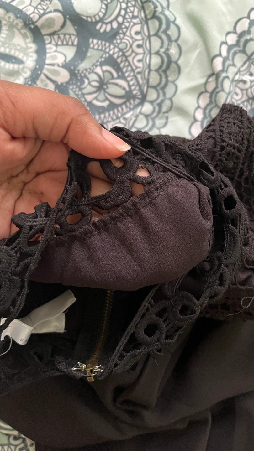 Black Crochet Maxi Dress with Lace Detail - photo 5