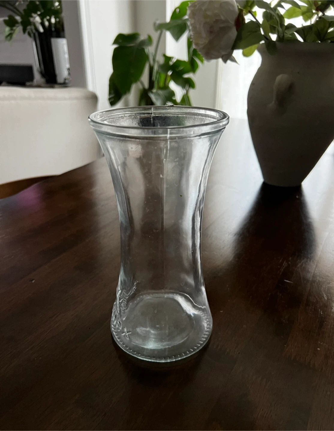 Clear glass vase