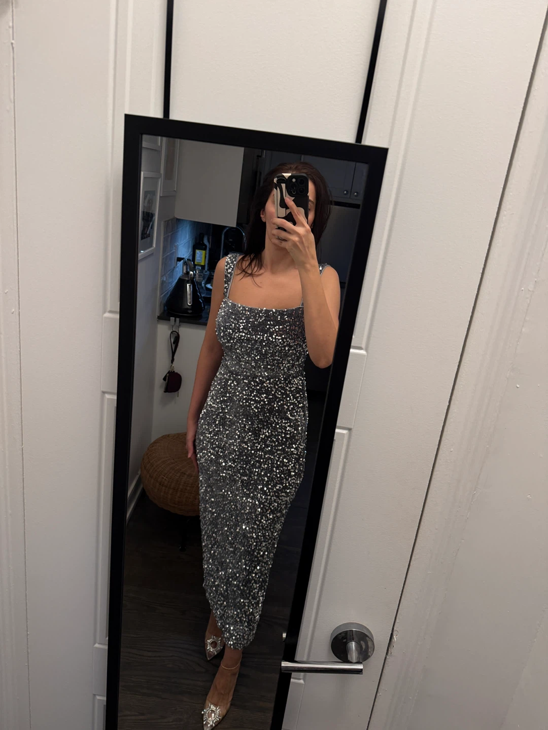MISS ORD Sequin Midi Dress - Silver - photo 3