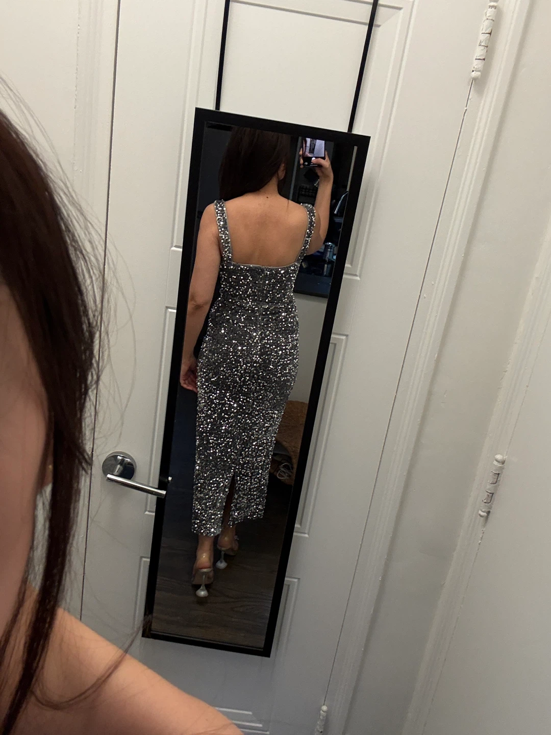 MISS ORD Sequin Midi Dress - Silver - photo 4