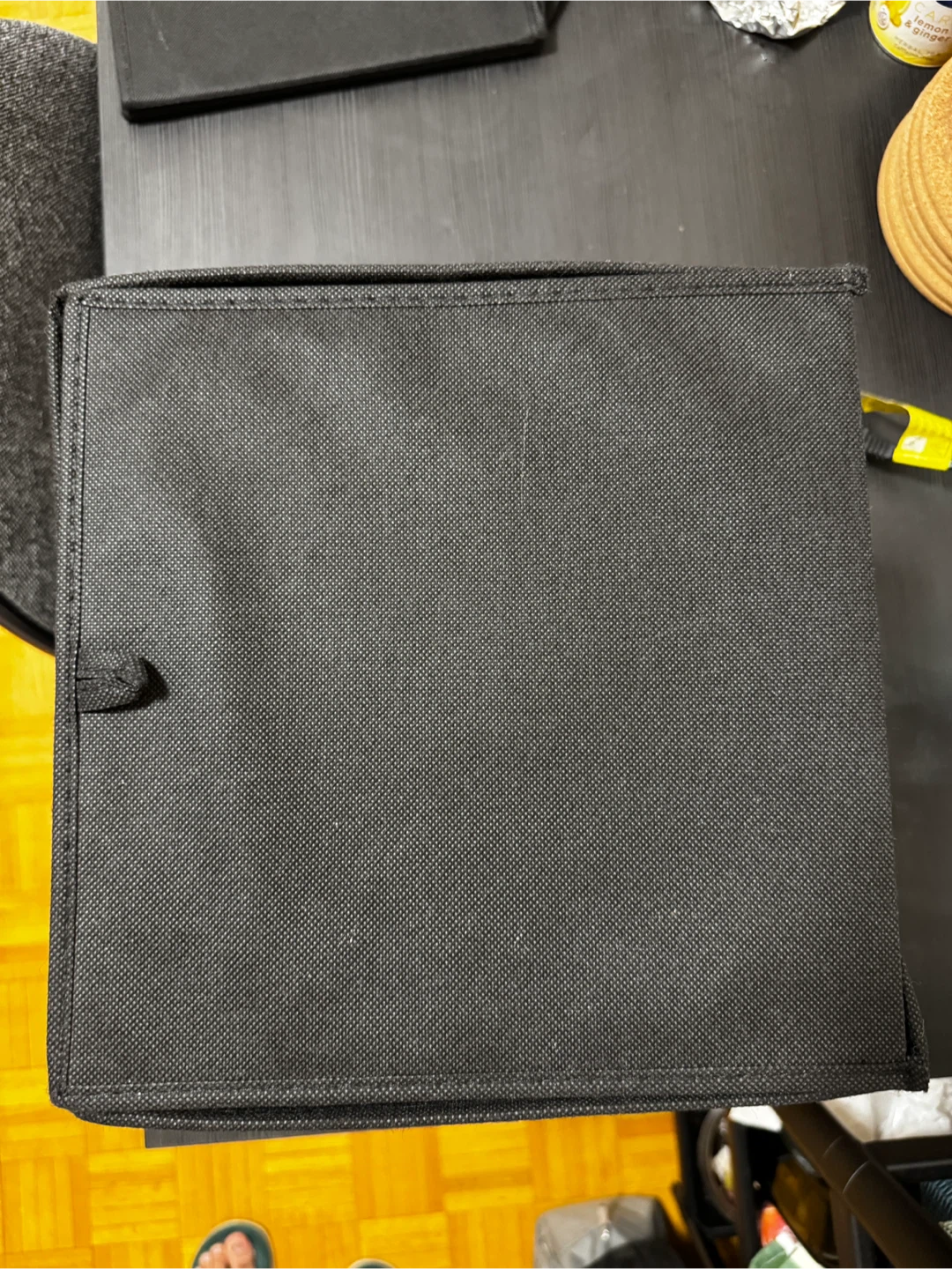 Black Collapsible Storage Bin with Lid - photo 2