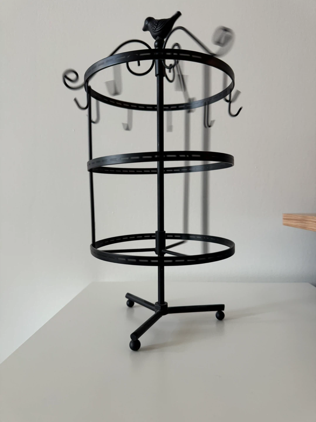 Jewelry Rack/Jewelry Stand - Rotating, Black, Metal, Bird - photo 2