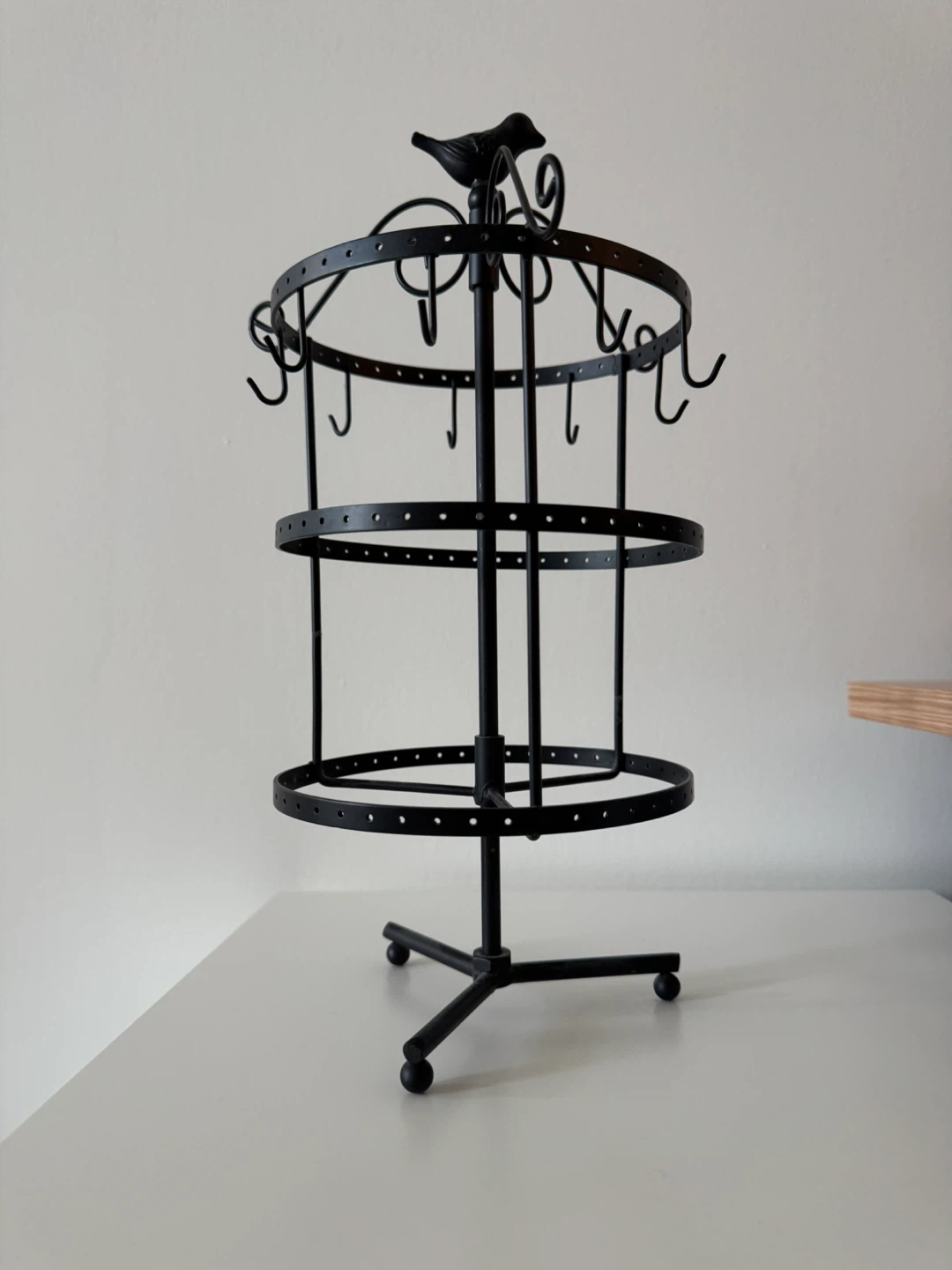 Jewelry Rack/Jewelry Stand - Rotating, Black, Metal, Bird