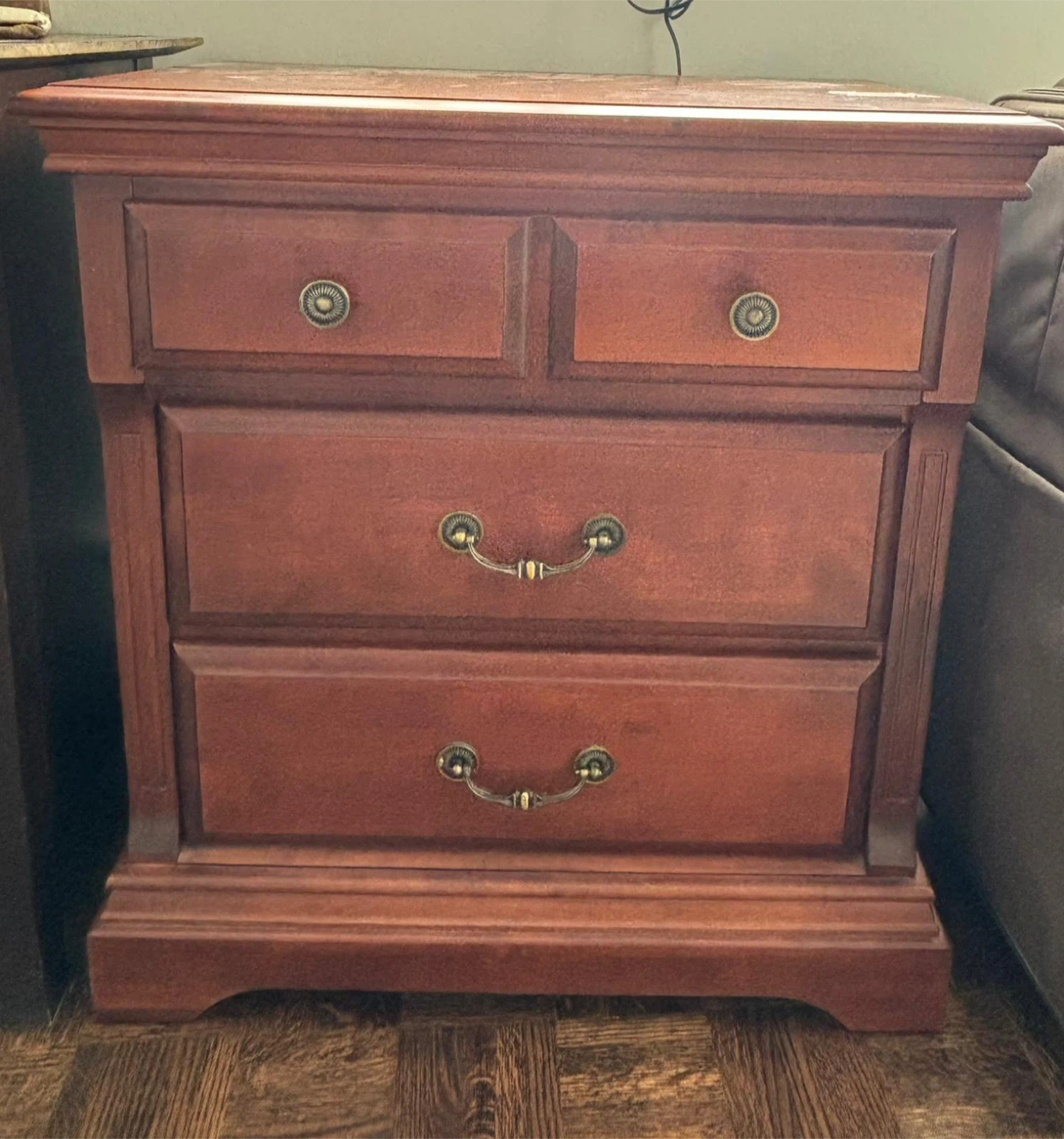 Wooden Nightstand with 4 Drawers