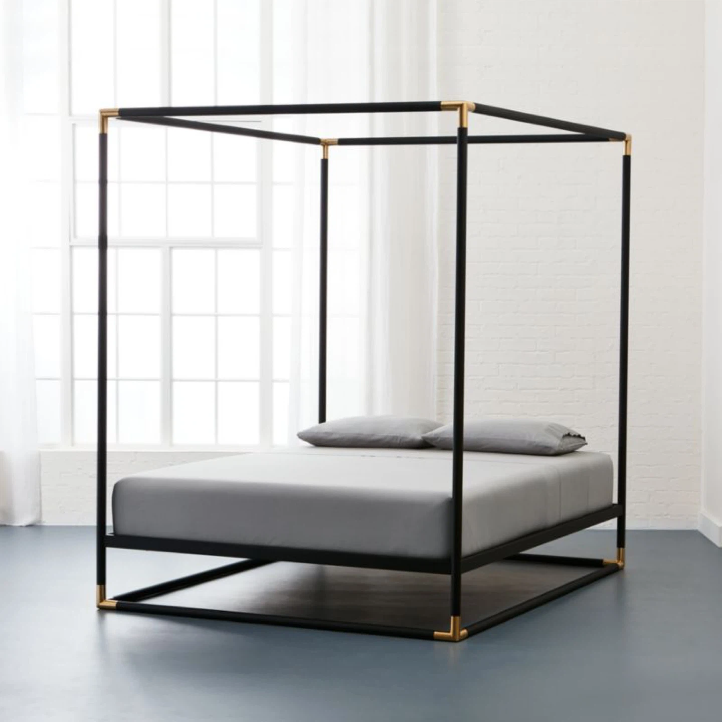 CB2 Metal Canopy Queen Bed Frame - photo 2
