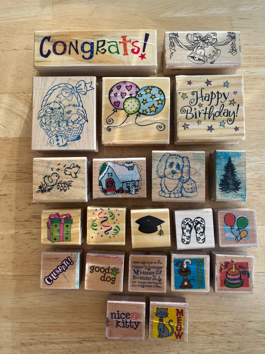 Wood Mounted Rubber Stamps