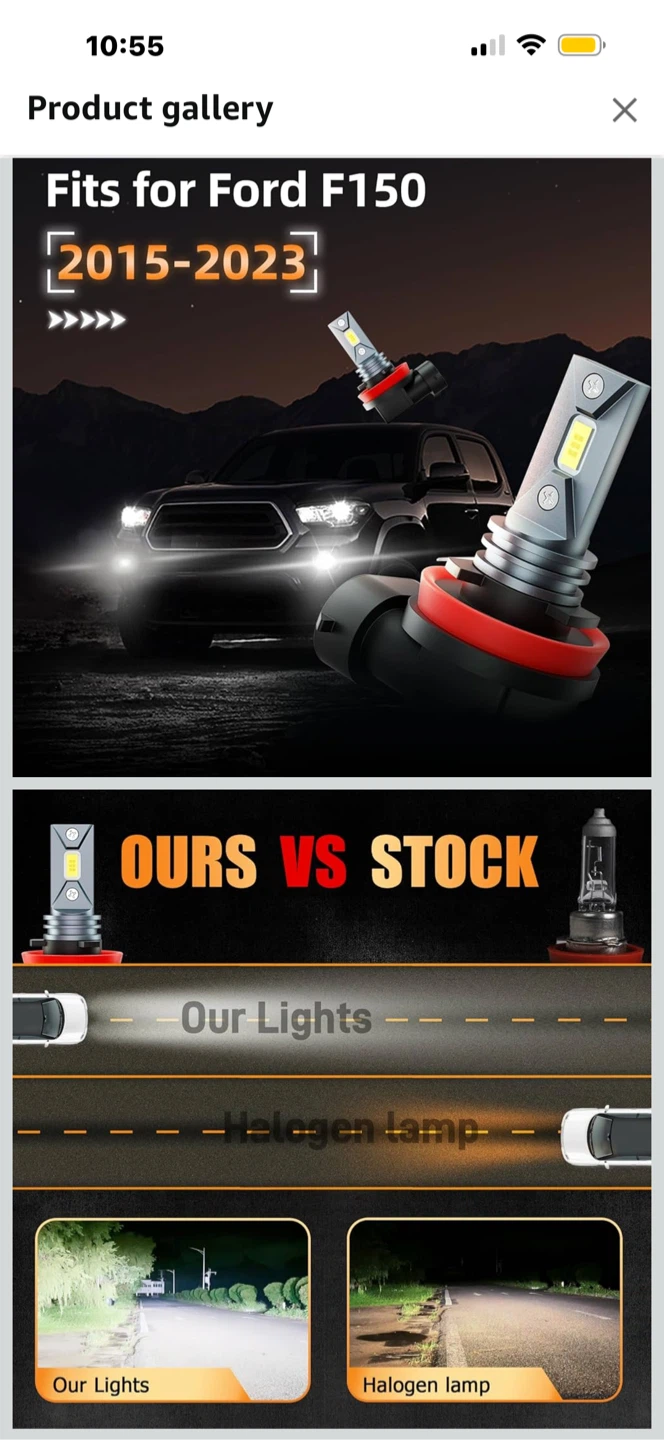 AWALITED 2pcs CSP LED Fog Light Bulbs for Ford F150 (2015-2023) - photo 2