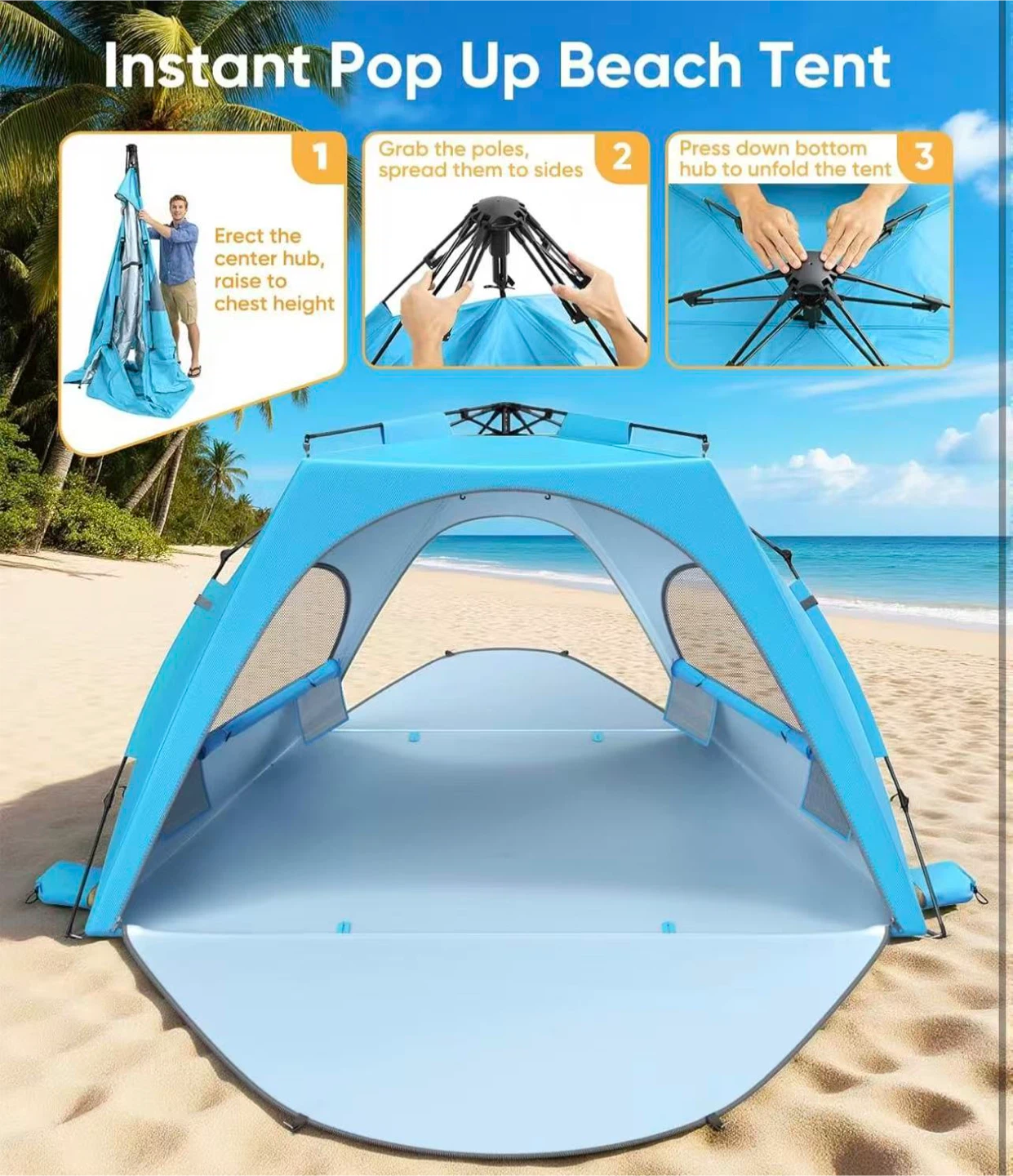 Instant Pop Up Beach Tent for Family - photo 3
