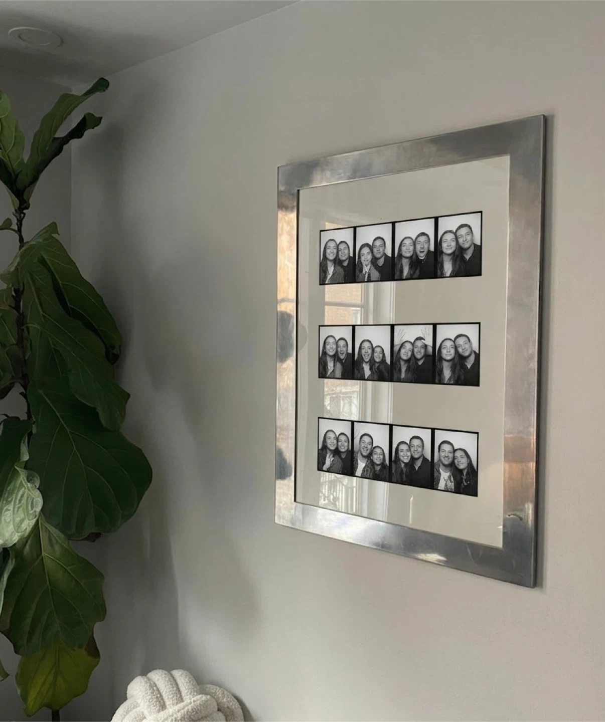 Brushed Large Silver Metal Frame and Print
