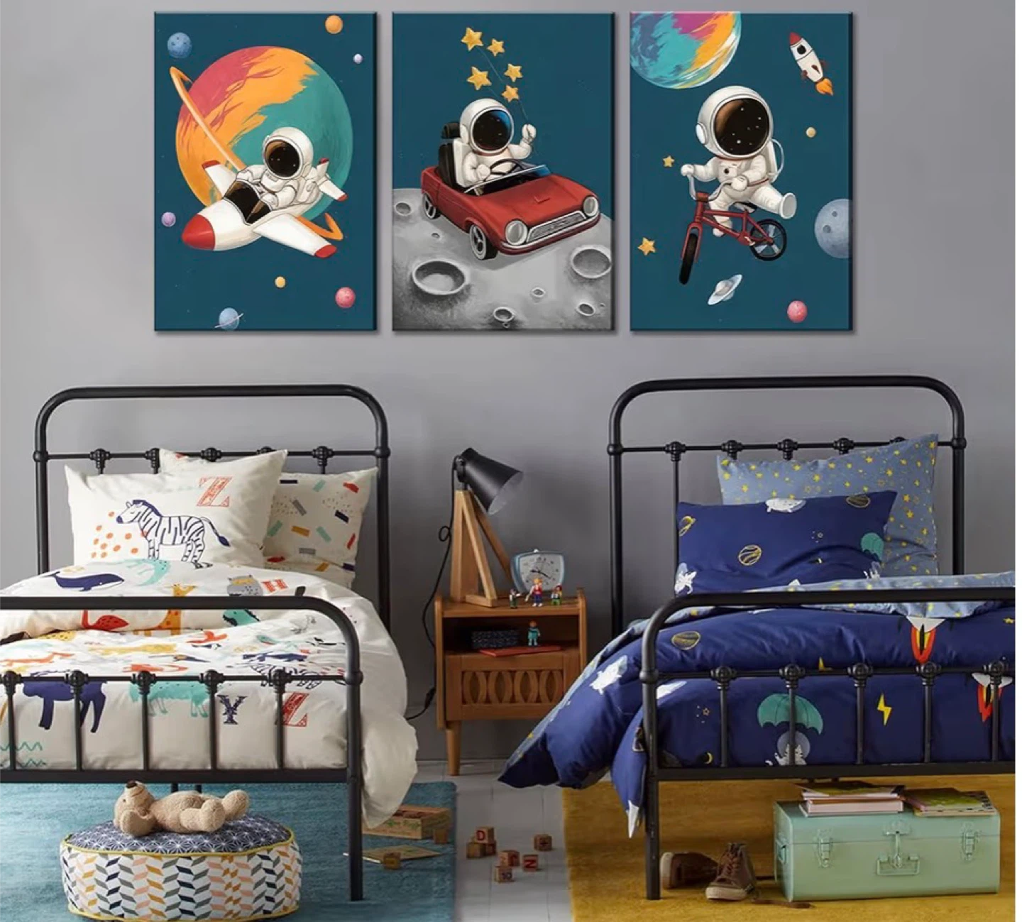 Astronaut Car Ride Wall Art Triptych Set - photo 4