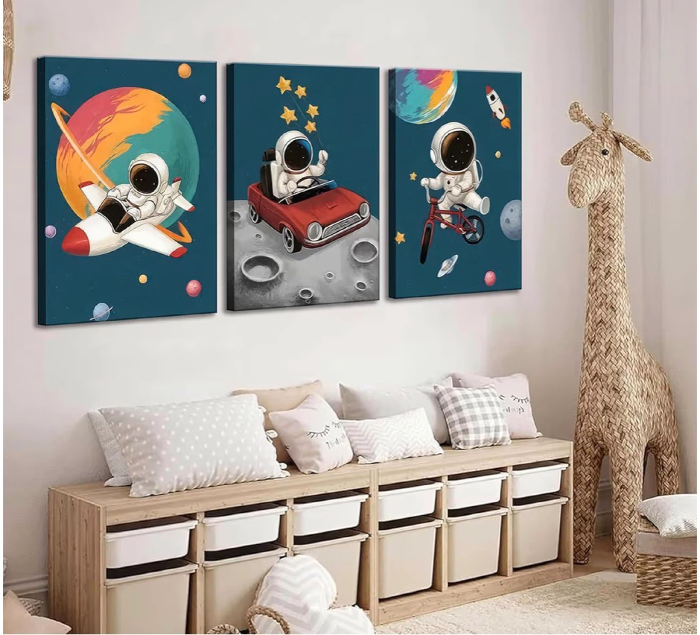 Astronaut Car Ride Wall Art Triptych Set - photo 5