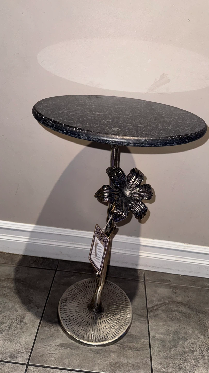 Accent Side Table with Flower Detail
