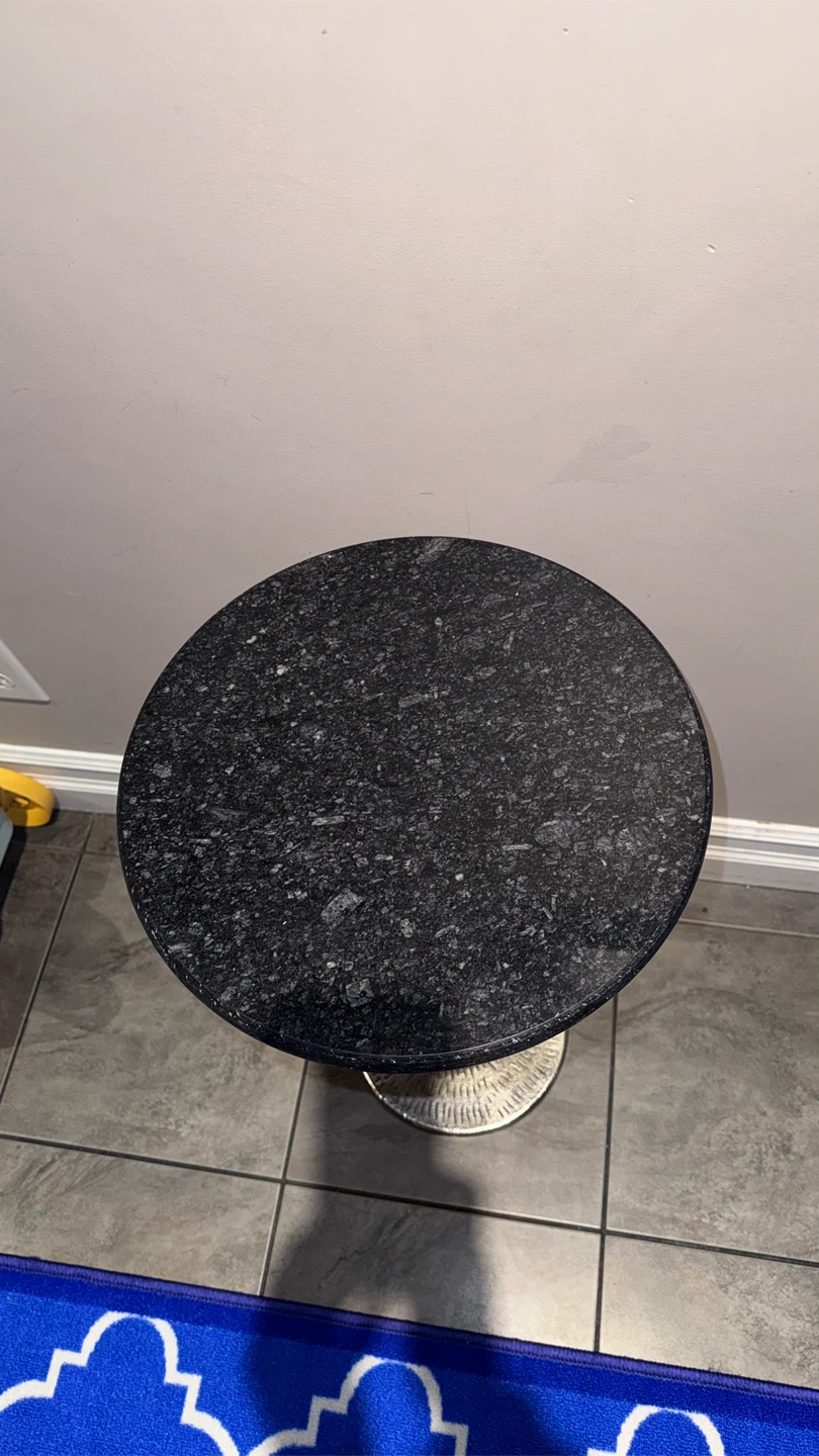 Accent Side Table with Flower Detail - photo 3